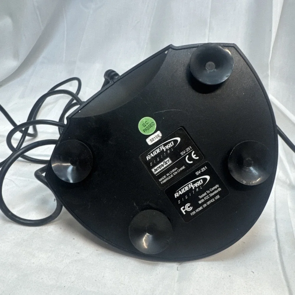 Vintage Interact Raider Pro Joystick Black Sv-251 PC Video Game Controller Clean